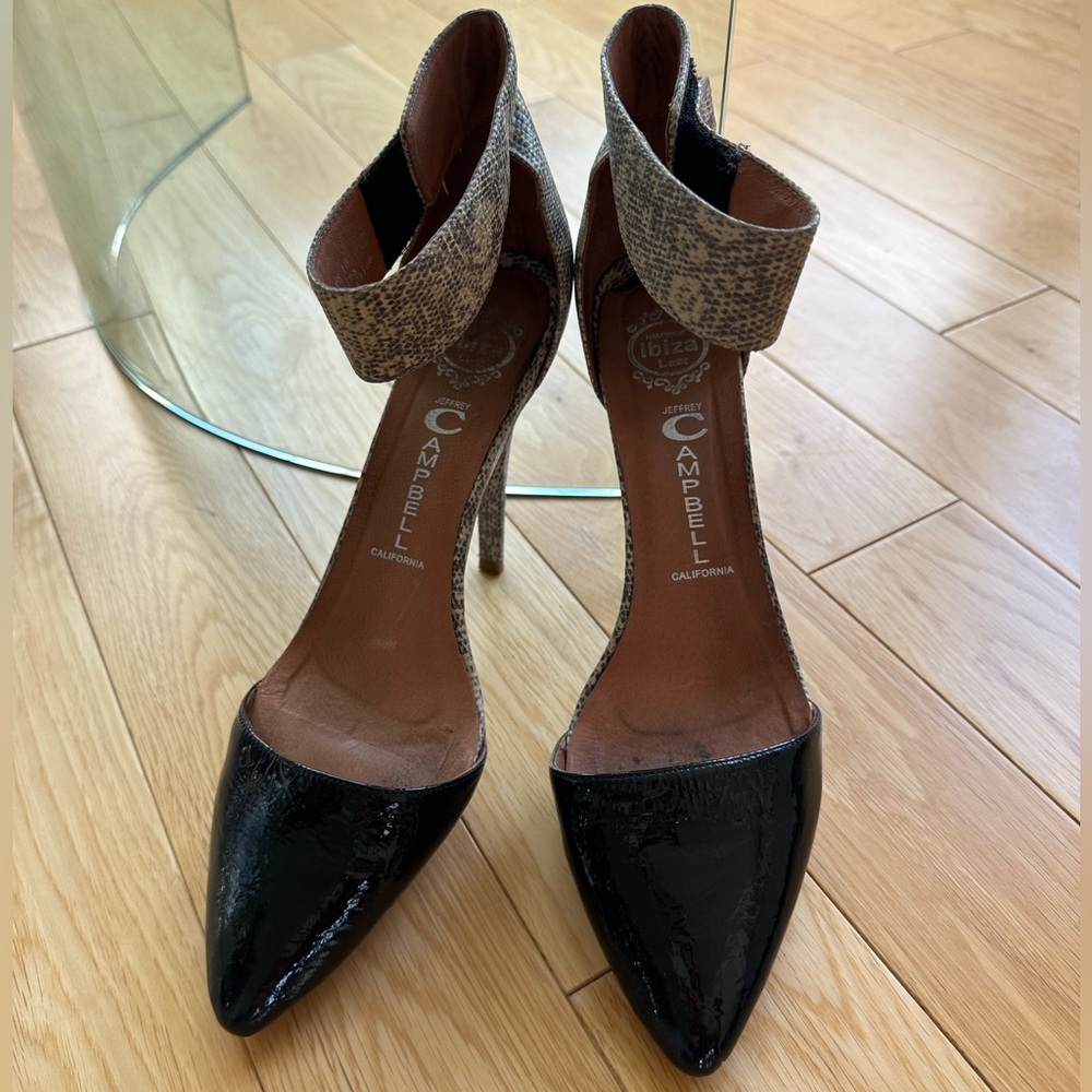 Jeffrey Campbell snake skin pointed toe heels - Picture 3 of 6